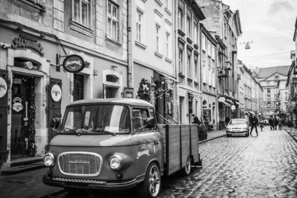 Magnificent Winter Lviv Architecture Streets — Stock Photo, Image