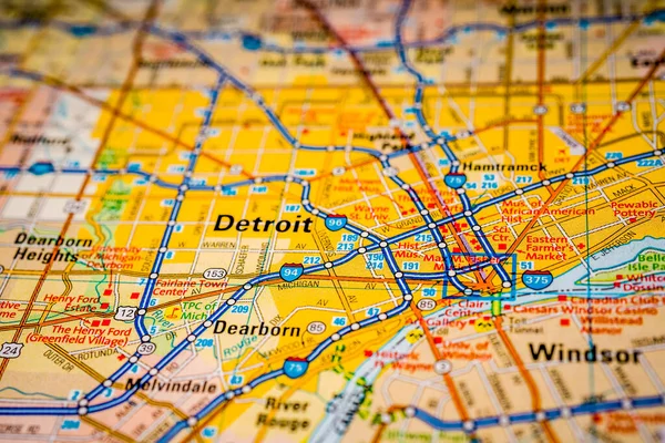 Detroit USA travel map background