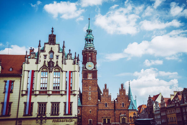 The beautiful, picturesque center of Wroclaw