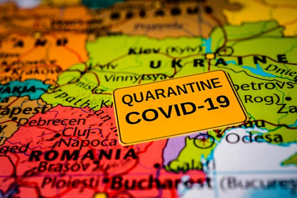 Ukraine Coronavirus Covid Carantine Background — стокове фото