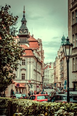 Güz Prag 'ın güzel sokakları ve mimarisi