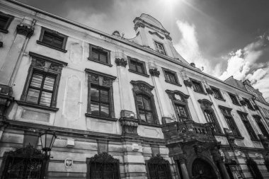 Wroclaw şehrinin caddeleri ve evleri. Şehir manzarası