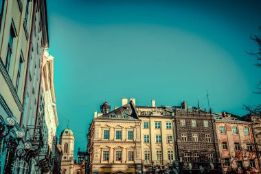Muhteşem kış Lviv mimarisi ve sokakları