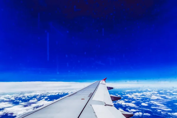 Vista Desde Ventana Del Avión Ala — Foto de Stock