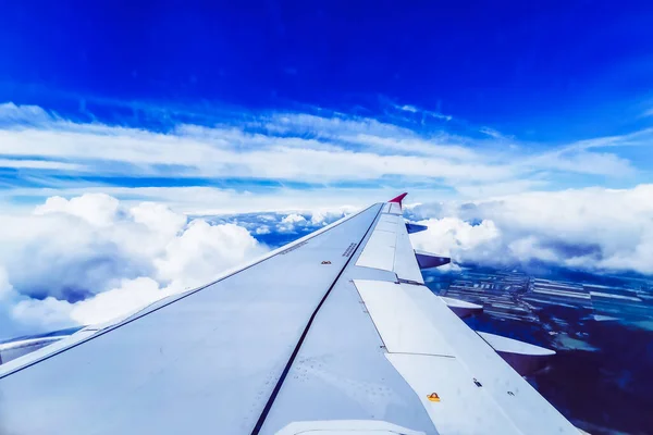 Vista Desde Ventana Del Avión Ala —  Fotos de Stock