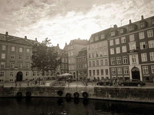 Kopenhag Yazı Güzel Mimari Seyahat Geçmişi — Stok fotoğraf