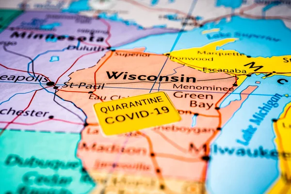 Wisconsin State Covid Fondo Cuarentena — Foto de Stock