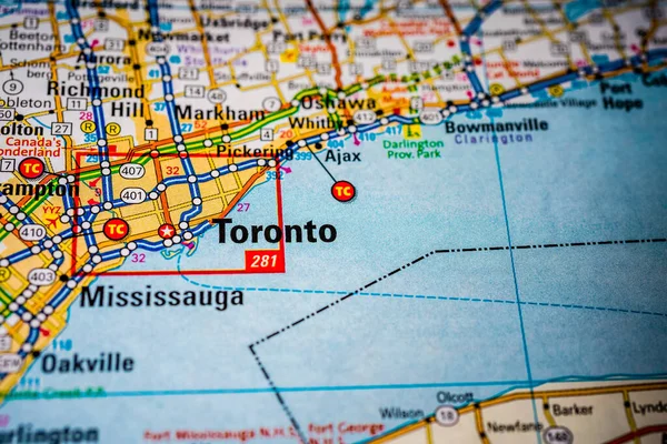 Toronto Sur Carte Voyage Canada — Photo