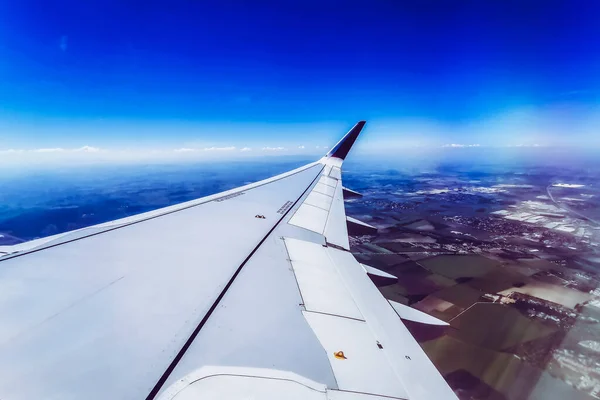 View Airplane Window Wing — Stock Photo, Image