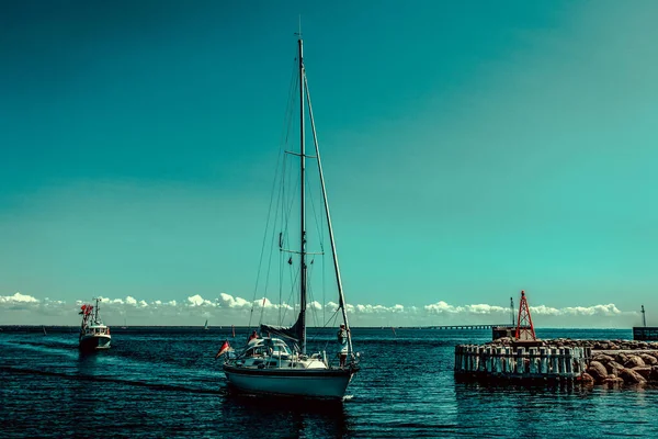 Schöner Dänischer Hafen Mit Yachten — Stockfoto