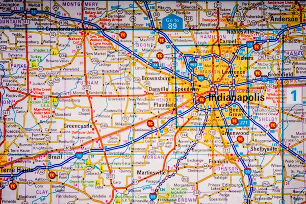 Indianapolis on USA map travel background