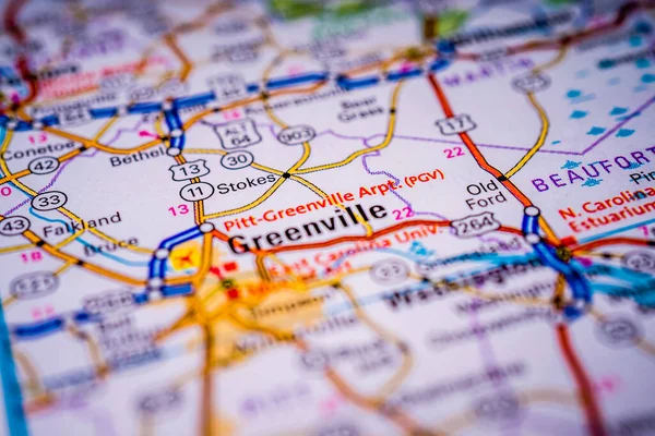 Greenville Fundo Mapa Dos Eua — Fotografia de Stock
