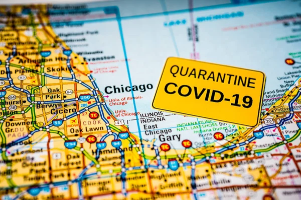 Chicago Coronavirus Covid Quarentena Fundo — Fotografia de Stock