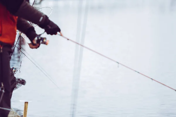 Pêche Truite Sur Lac — Photo