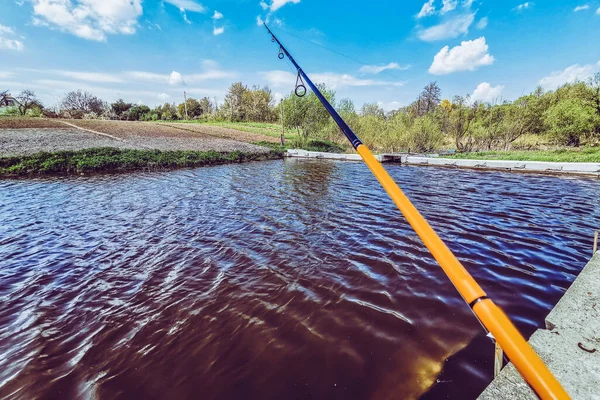 Pesca Riposo Campagna Contesto Sul Tema Della Ricreazione — Foto Stock