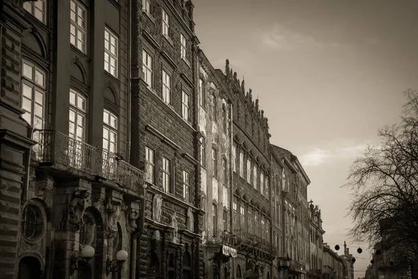 Magnífico Invierno Lviv Arquitectura Calles —  Fotos de Stock