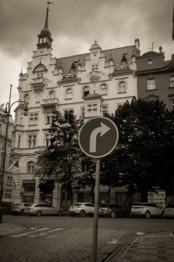 Güz Prag 'ın güzel sokakları ve mimarisi