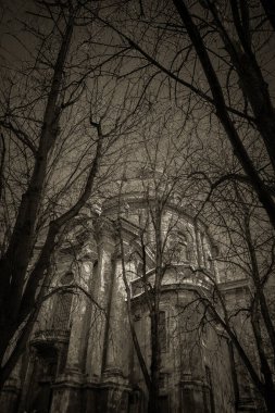 Muhteşem kış Lviv mimarisi ve sokakları