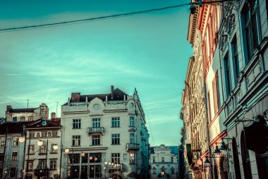 Muhteşem kış Lviv mimarisi ve sokakları