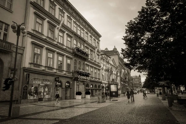 Ruas Bonitas Arquitetura Outono Praga — Fotografia de Stock