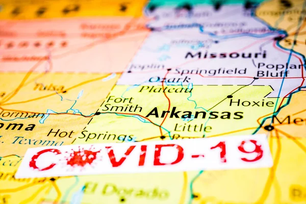 État Arkansas Covid Contexte Quarantaine — Photo