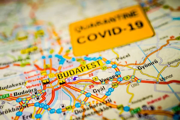 Budapest Coronavirus Covid Quarantine Background — Stock Photo, Image