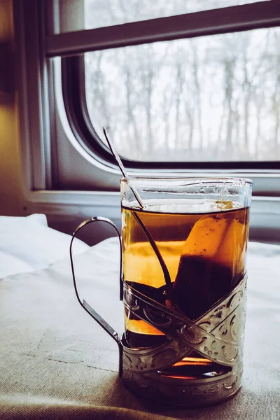 Tea Glass Beaker Train — Stock Photo, Image