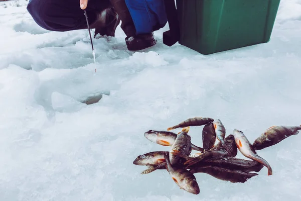 Invierno Hielo Pesca Fondo — Foto de Stock