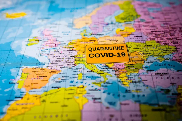 Europa Coronavirus Covid Quarantaineachtergrond — Stockfoto