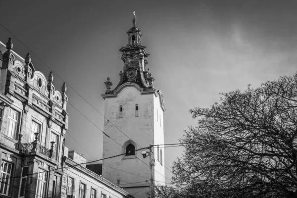 Magnifica Architettura Invernale Lviv Strade — Foto Stock