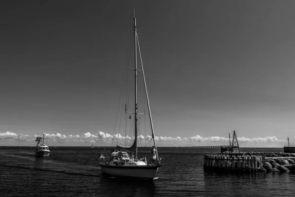 ヨットと美しいデンマークの港 — ストック写真