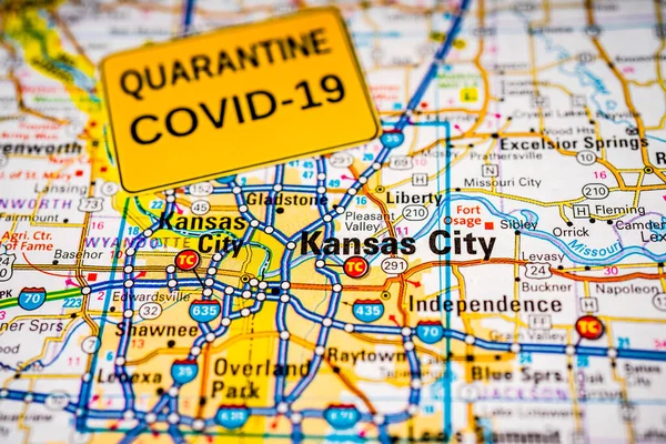 Kansas City Coronavirus Covid Quarentena Fundo — Fotografia de Stock