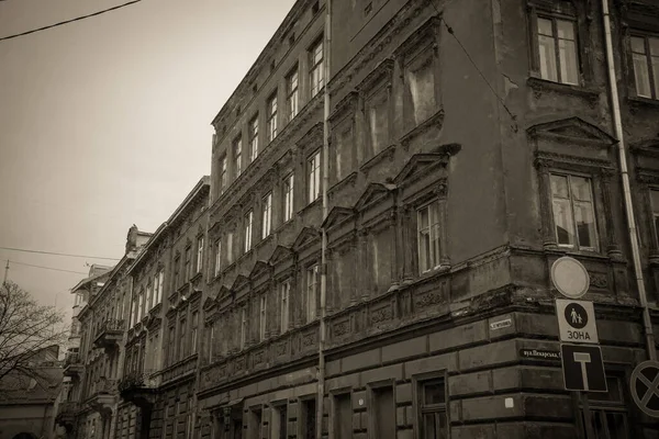 Magnificent Winter Lviv Architecture Streets — Stock Photo, Image