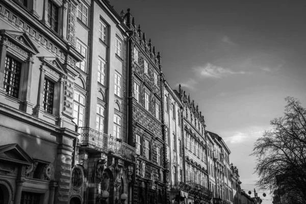 Magnificent Winter Lviv Architecture Streets — Stock Photo, Image