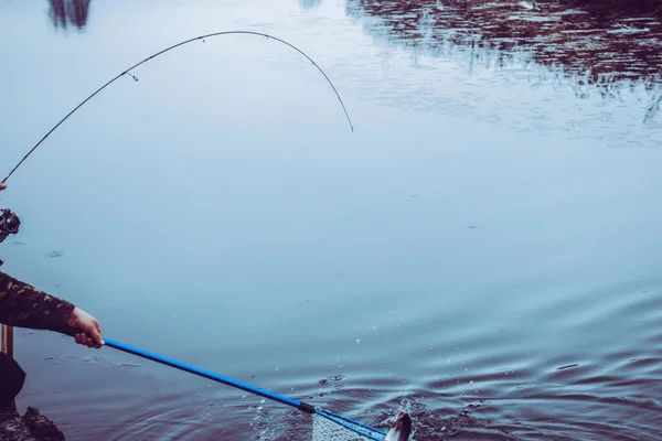 Öring Fiske Sjön — Stockfoto