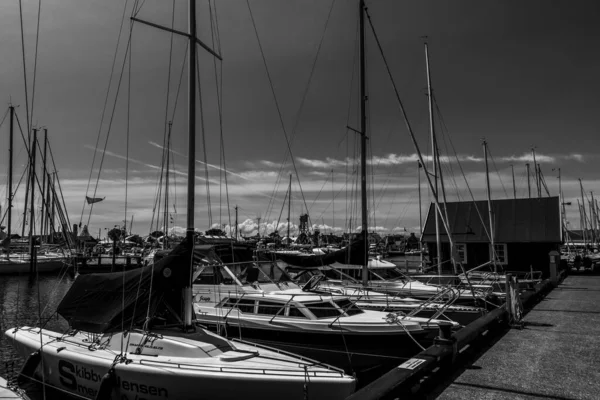 Beautiful Danish Harbor Yachts — Stock Photo, Image