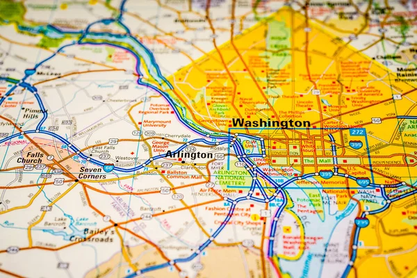 Washington Usa Cestovní Mapa Pozadí — Stock fotografie