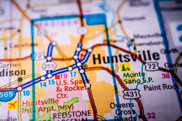 Hunstville Sur Fond Carte Usa — Photo