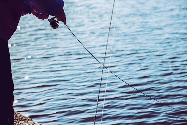 Pesca Alla Trota Sul Lago — Foto Stock