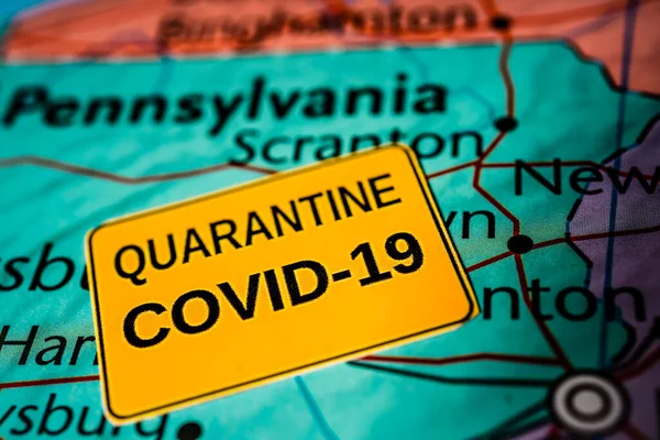 Pennsylvania Állam Covid Karantén Háttere — Stock Fotó