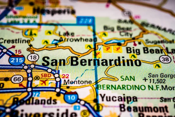 San Bernardino Estados Unidos Mapa Viagens Fundo — Fotografia de Stock