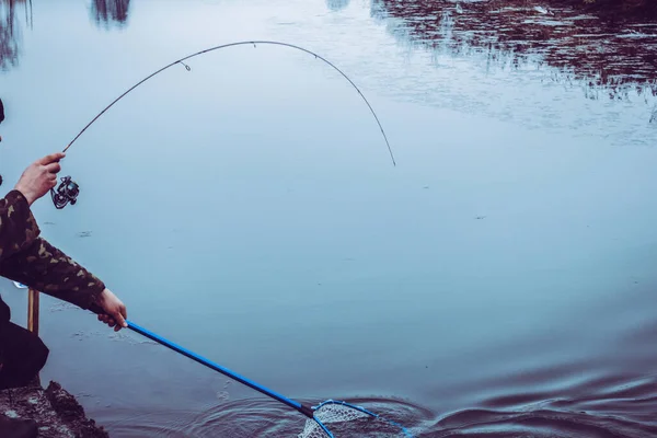 Pesca Truchas Lago — Foto de Stock