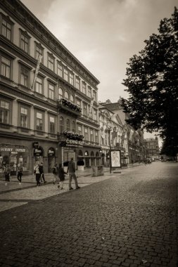 Güz Prag 'ın güzel sokakları ve mimarisi