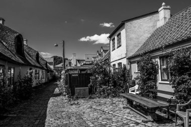 Resimli bir köyde güzel bir Danimarka mimarisi