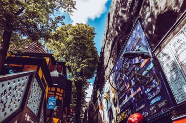 Kopenhag 'daki güzel park ve bahçe. Çekim