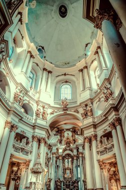 Muhteşem kış Lviv mimarisi ve sokakları