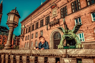 Kopenhag Şehri, Danimarka, İskandinavya. Güzel bir yaz günü