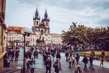 Güz Prag 'ın güzel sokakları ve mimarisi