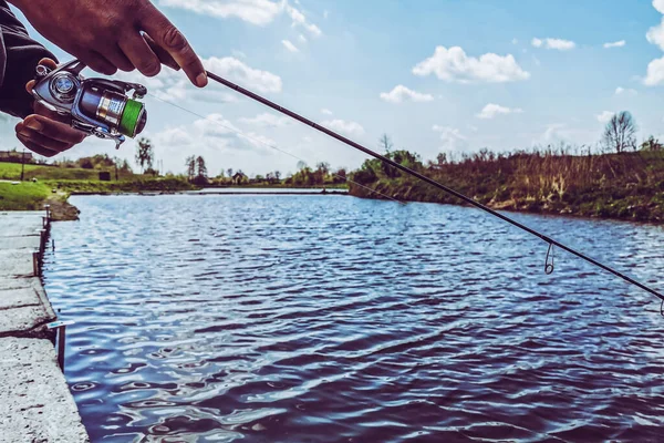 Pesca Descanso Rural Contexto Sobre Tema Recreación — Foto de Stock