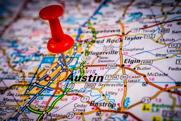 Austin Mapa Fondo Viaje — Foto de Stock